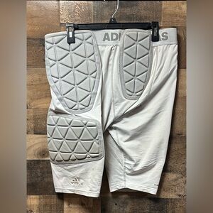 adidas Gray Padded Athletic Shorts girdle men’s XL WHITE GRAY